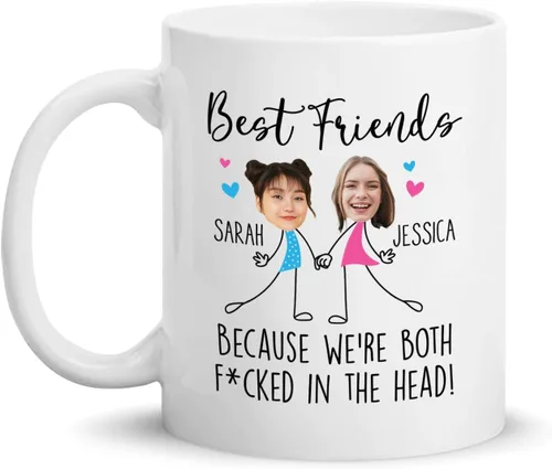 Miniatura 12 de Taza de cerámica personalizada con texto en inglés «Because Of You I Laugh A Little Harder Cry A Little Less And A Lot More», taza de café