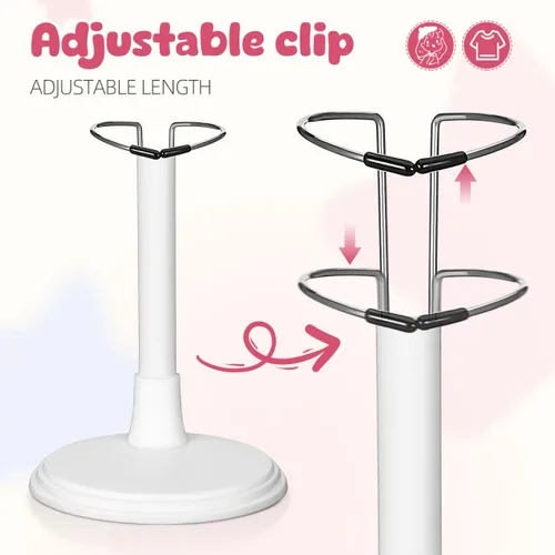 Miniatura 6 de Toddmomy Soportes de soporte para muñecas, paquete de 2 soportes de muñeca de PVC blanco, soportes de exhibición portátiles para figuras de acción
