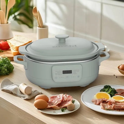 Miniatura 8 de Olla de cocción lenta programable de 4 cuartos con programación flexible y fácil, olla multicocción Claypot 8 en 1, recipiente extraíble, Oliva