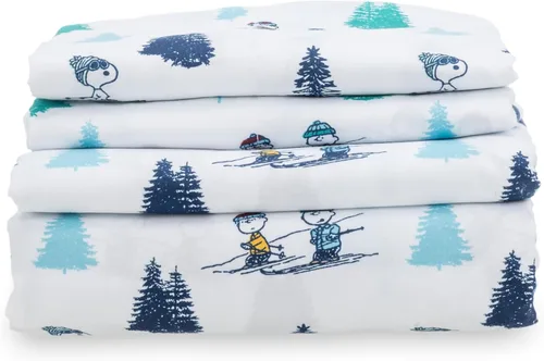 Miniatura 15 de Berkshire Blanket Peanuts® - Juego de sábanas para niños, tamaño individual, 3 piezas, lindo personaje Snoopy impreso, sábanas de microfibra suave