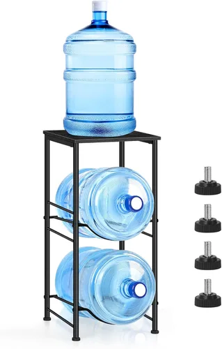 Miniatura 13 de Soporte para jarra de agua de 5 galones, dispensador de agua con estante superior, estante de almacenamiento para jarra de agua de 5 galones