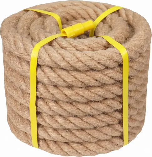 Miniatura 18 de Cuerda de cáñamo natural, 1 pulgada × 50 pies, cuerda gruesa de yute trenzado de manila resistente para manualidades, hamaca, náutica, decoración