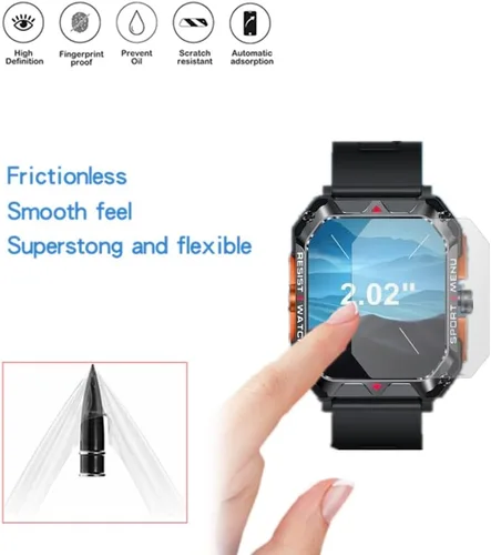 Miniatura 4 de Protector de pantalla compatible con relojes inteligentes FreeDvigor de 2.02 pulgadas, película protectora PET HD compatible