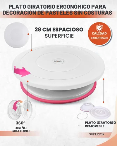 Miniatura 4 de RFAQK Juego de 700 piezas para decoración de pasteles con suministros para hornear - Soporte giratorio para pasteles para decorar con moldes