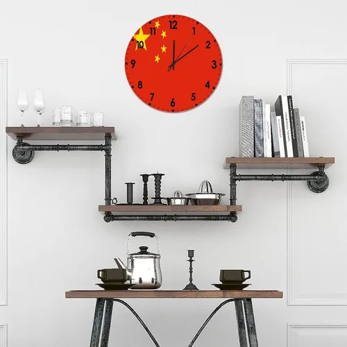 Miniatura 690 de Cheyan Reloj de pared con bandera de Canadá de 12 pulgadas, silencioso, sin tictac, de PVC, funciona con pilas, reloj redondo decorativo, regalo