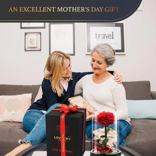 Miniatura 5 de Rosa Preservada para Siempre – Rosa Eterna en Cúpula de Cristal – Rosa de la Bella y la Bestia para Mamá – Flores Frescas para Entrega Prime