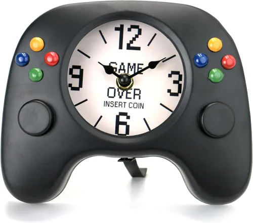 Escritorio y reloj de pared con controlador de juegos, decoración de regalo retro para jugadores, reloj en forma de gamepad para dormitorio, oficina