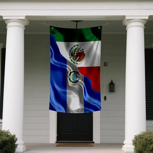 Miniatura 7 de Bandera guatemalteca de Guatemala y El Salvador de 3 x 5 pies de doble cara impresa para interiores y exteriores, bandera decorativa de tela