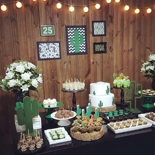 Miniatura 4 de 32 piezas de decoración para cupcakes de fiesta mexicana montados con cactus, burro, maraca, sombrero, guitarra, magdalenas, temática de fiesta