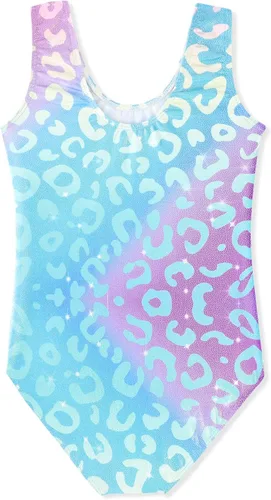 Miniatura 45 de HOZIY - Leotardos de manga larga para niñas, de gimnasia, para niños pequeños, trajes florales de unicornio, galaxia, arco iris, patrón de rayas