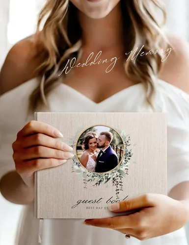 Miniatura 5 de Libro de invitados de boda, Libro de invitados para recepción de boda, Libro de invitados Polaroid para boda de 100 páginas en papel con tapa dura
