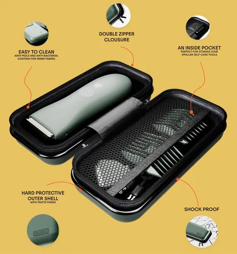 Miniatura 2 de Meridian Estuche rígido para recortadora de ingle, para hombres y mujeres, almacenamiento de viaje verde salvia para recortadoras y accesorios