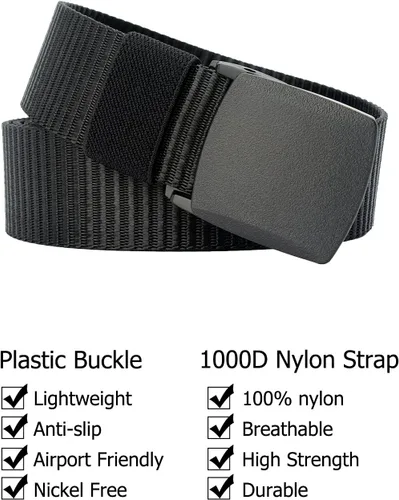Miniatura 2 de Cinturón táctico de nylon para hombre con hebilla plástica