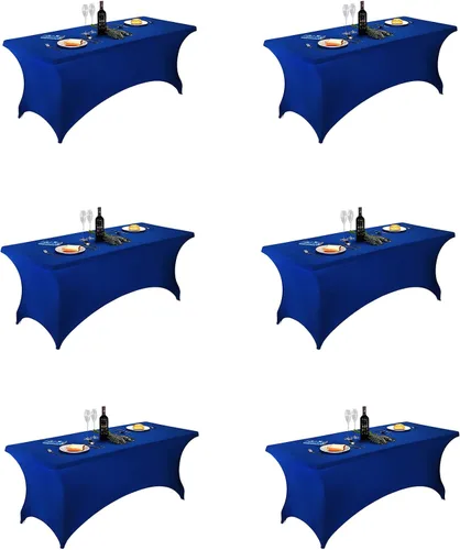 Miniatura 23 de FORLIFE - Funda de mesa de elastano, mantel ajustado de 4 pies para mesas rectangulares, funda elástica para patio, universal para bodas, banquetes