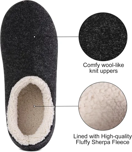 Miniatura 4 de Leisurely Pace Pantuflas de invierno de espuma viscoelástica para mujer espalda cerrada forro polar pantuflas para interiores y exteriores