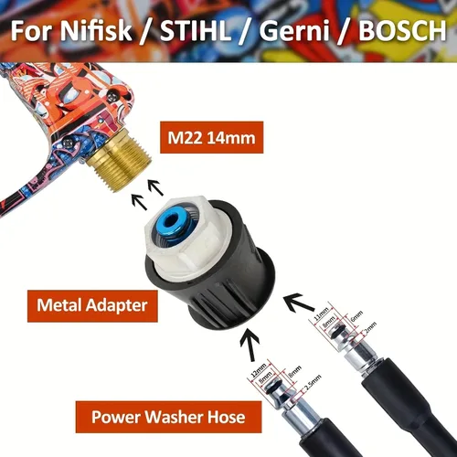 Miniatura 4 de Pistola de pulverización de agua a presión y cañón de espuma de 32 onzas, kit de pistola de agua para lavadora eléctrica compatible con Bosch