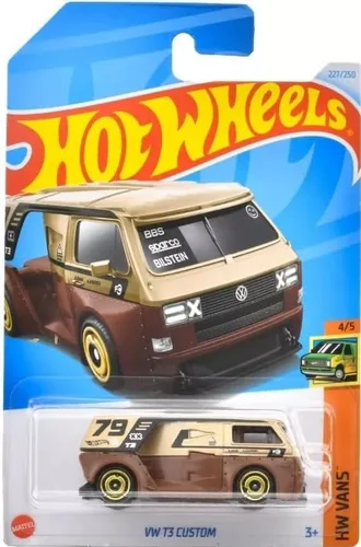 Hot Wheels VW T3 Custom Van, escala 1:64, marrón/dorado, furgonetas HW 4/5