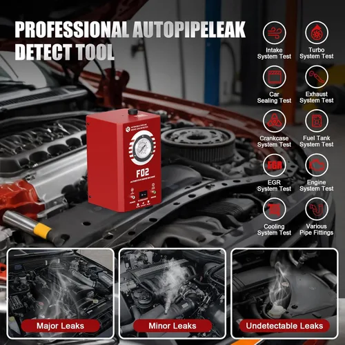 Miniatura 2 de Máquina de Humo Automotriz con Medidor de Presión, Detector de Fugas de Humo EVAP F02 para Coche y Todos los Vehículos de 12V CC en Vacío, Sistema