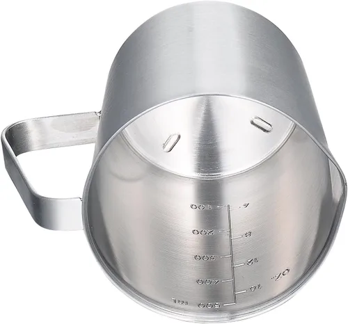 Miniatura 2 de KSENDALO Taza medidora de acero inoxidable, 2 tazas de acero inoxidable, taza medidora de metal con marcas, 16 onzas (0.5 litros)