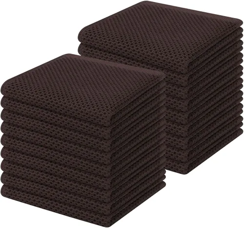 Miniatura 293 de Homaxy Paños de cocina de 100% algodón con tejido de gofre, ultra suaves, absorbentes, de secado rápido, 12 x 12 pulgadas, paquete de 6, amarillo