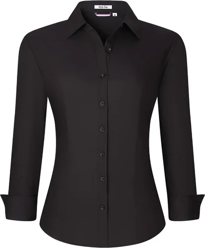 Miniatura 12 de Alex Vando - Blusa de botones para mujer, sin arrugas, manga larga, casual, para el trabajo