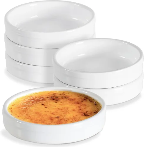Miniatura 10 de ONEMORE Ramekins - Juego de 6 moldes aptos para horno, 4 onzas, cuencos de cerámica para souffle, natillas, salsa de inmersión, postre, microondas