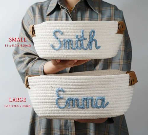 Miniatura 7 de Cesta de regalo personalizada para bebé, cesta de regalo personalizada para baby shower, cesta de bebé con nombre personalizado, set de regalo