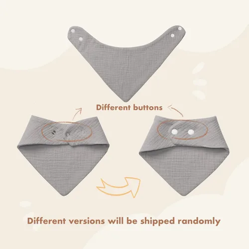 Miniatura 7 de Paquete de 8 baberos de muselina 100% algodón, baberos ajustables para bebés de 0 a 36 meses, niños y niñas