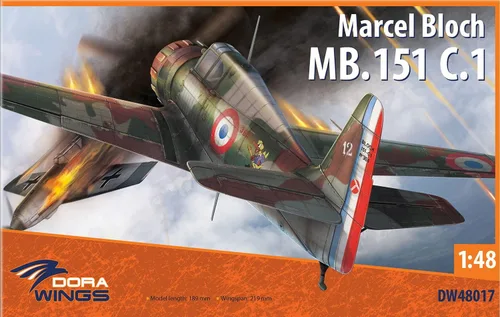 Miniatura 5 de Dora Wings Escala 1/48 Marcel Bloch MB.151C.1 - Kit de construcción de modelos de plástico # DW48017