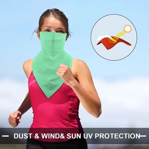 Miniatura 5 de Bufanda de protección solar UV, bufanda triangular reutilizable con lazo para las orejas