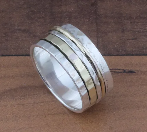 Miniatura 42 de Boho Spinner Ring, Mothers Day Gift, Silver 925 Women Ring, Sterling Silver 925 Ring, Fidget Spinner Ring,Women Silver Anxiety Ring