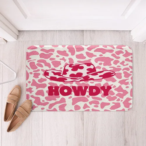 Miniatura 17 de Feelyou Tapetes de baño estampados, con patrón de sombrero occidental, para niños y niños, vaquera rosa, para ducha, accesorios de baño abstractos