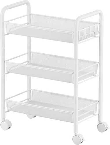Miniatura 10 de JANE EYRE Carrito de Almacenamiento Utilitario Rodante de 3 Niveles con Ruedas, Carro Carrito de Manualidades, Estante Organizador Multiusos, Negro