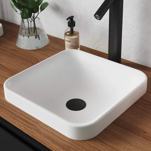 Miniatura 8 de Kraus KSR-9MW Natura - Lavabo para baño, color blanco mate
