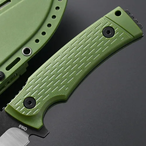 Miniatura 5 de Gtkii GTK3 cuchillo de hoja fija con hoja de acero AUS-8, mango de nylon y fibra de vidrio, cuchillo de espiga completa, herramientas EDC