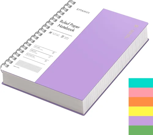 Miniatura 18 de EMSHOI Cuaderno de espiral A4 con rayas universitarias, 11.2" X 8.27", 300 páginas/150 hojas, páginas perforadas fáciles de rasgar, papel grueso