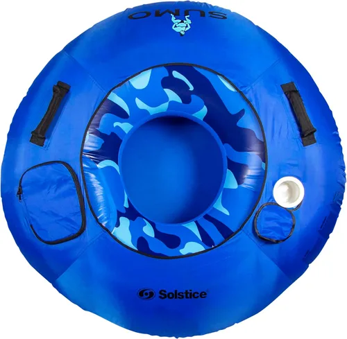 Tubo inflable de camuflaje azul para piscina con portavasos - 54"