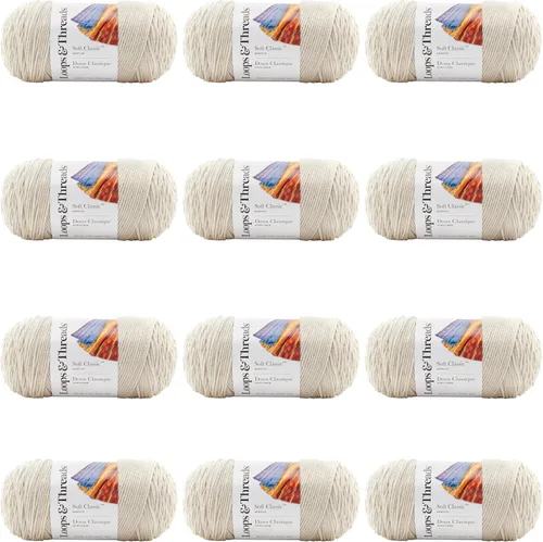 Miniatura 30 de MICHAELS Paquete de 12: Hilo sólido Soft Classic™ de Loops & Threads®