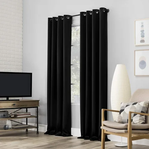 Miniatura 63 de Sun Zero Nordic - Juego de 2 paneles de cortinas con ojales de grado teatral extremo 100% opacas, 104" x 96" (2* 52" x 96"), cortinas opacas blanco