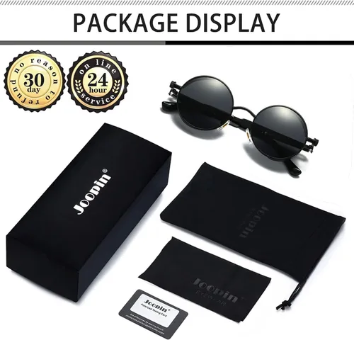 Miniatura 6 de Gafas de sol Joopin polarizadas, estilo Lennon, redondas, gafas de sol estilo hippy redondas para mujer y hombre