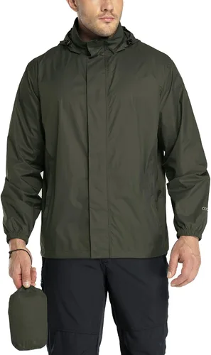 Miniatura 54 de 33,000ft - Chaqueta de lluvia impermeable y plegable para hombre, ligera, con capucha, cortavientos ideal para golf o ciclismo
