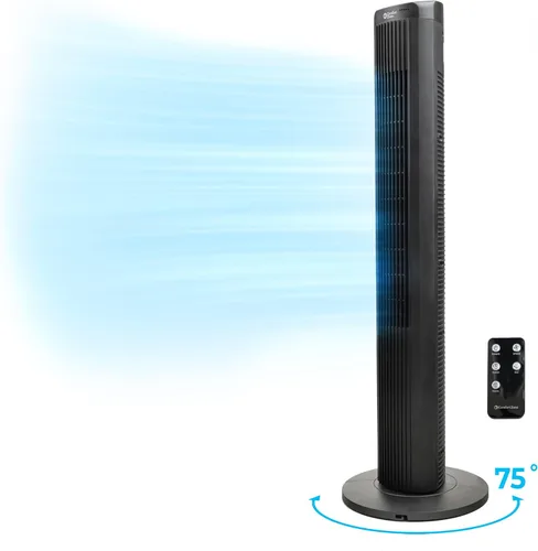 Miniatura 9 de Comfort Zone Ventilador de torre oscilante sin aspas de 40 pulgadas Ventilador de pie silencioso, 3 velocidades y 4 modos, temporizador de 15
