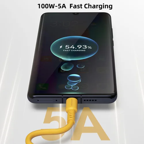 Miniatura 2 de Hichain Paquete de 2 cables de carga USB A a USB C amarillo de 4 pies, cable de carga rápida tipo C de 100 W, sincronización de datos, cable USB C