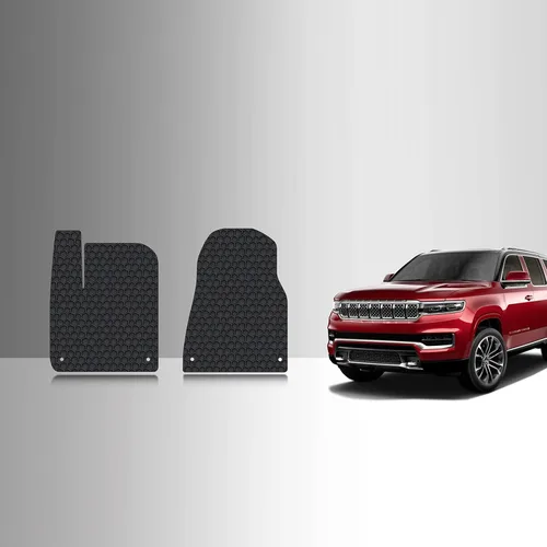 Miniatura 13 de TOUGHPRO Juego de accesorios de alfombrillas + tercera fila + carga para Jeep Wagoneer de 8 plazas para todo tipo de clima, goma negra resistente