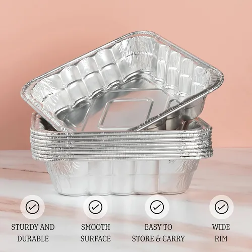 Miniatura 5 de Plasticpro - Bandejas desechables de aluminio de 10 x 10 x 3 pulgadas cuadradas para hornear, utensilios de cocina perfectos para hornear pasteles