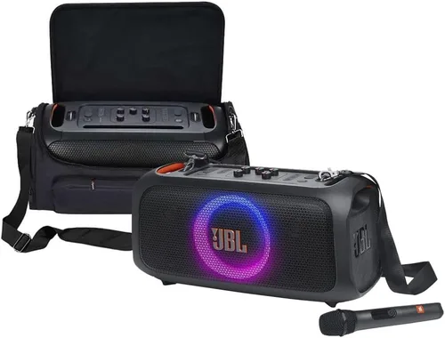 Miniatura 2 de JBL PartyBox - Paquete de altavoces portátiles para fiestas con 2 micrófonos inalámbricos PartyBox, increíble sonido profesional, protección IPX4 a