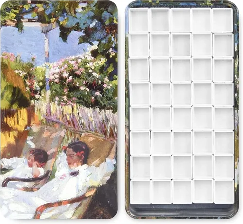 Miniatura 22 de Caja de lámina de viaje para paleta de acuarelas con 40 recipientes vacíos con tira de imán Margarita