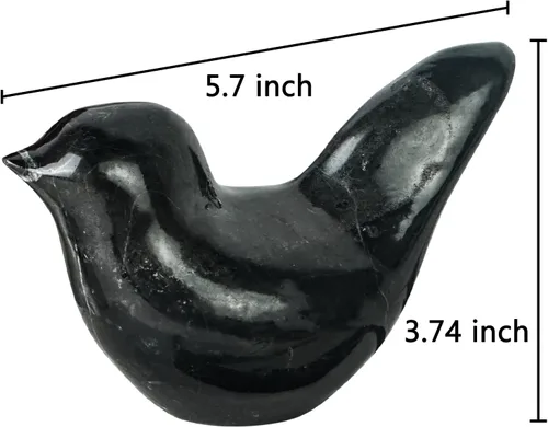 Miniatura 4 de DreamsEden Figuras de pájaros para decoración del hogar, 1 pieza hecha en piedra, estatua de pájaro grande, escultura decorativa para estante, mesa