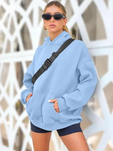 Miniatura 3 de AUTOMET Sudaderas de gran tamaño con capucha de forro polar para mujer, camisas de manga larga, sudaderas con bolsillo para otoño 2025