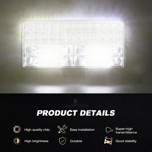 Miniatura 9 de HUSUKU Luz de trabajo LED para camioneta, de 9 pulgadas, 12-80V, 84 LED, 32000 lm, 250 W, combo de haz puntual y de inundación, luz LED impermeable